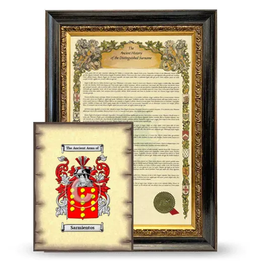 Sarmientos Framed History and Coat of Arms Print - Heirloom