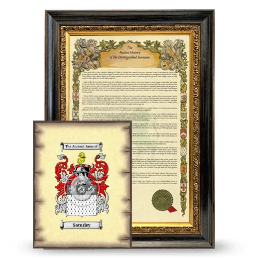 Saturley Framed History and Coat of Arms Print - Heirloom