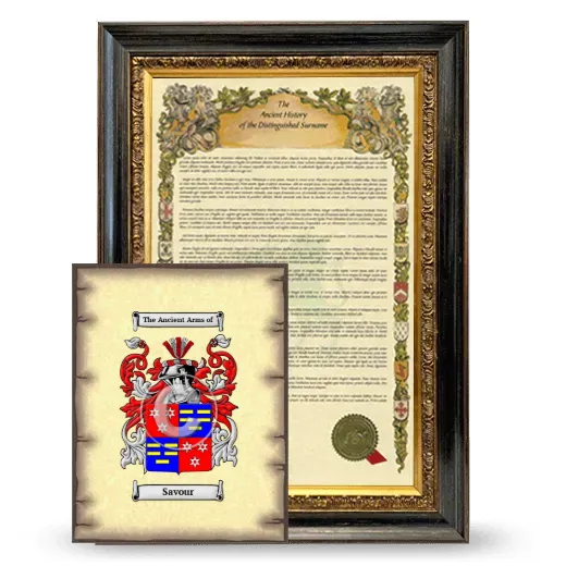 Savour Framed History and Coat of Arms Print - Heirloom