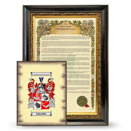 Schroeder Framed History and Coat of Arms Print - Heirloom