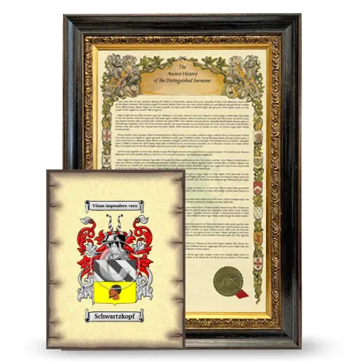 Schwartzkopf Framed History and Coat of Arms Print - Heirloom