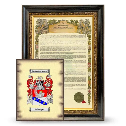 Schwiger Framed History and Coat of Arms Print - Heirloom
