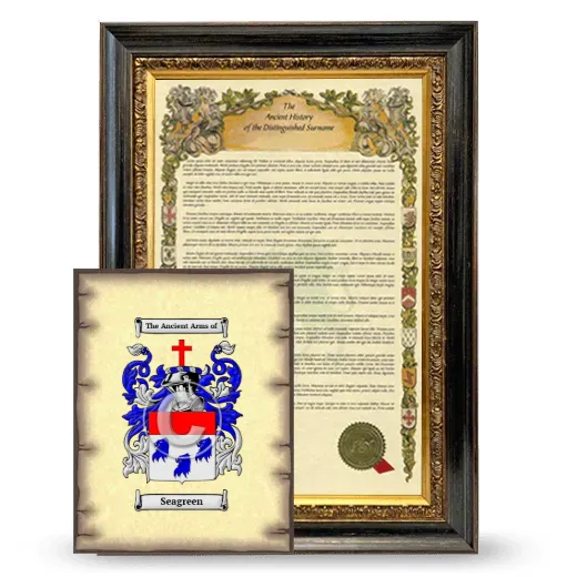 Seagreen Framed History and Coat of Arms Print - Heirloom