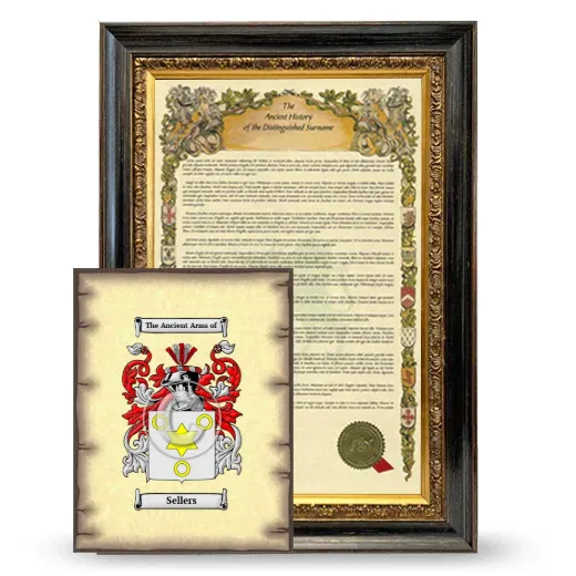 Sellers Framed History and Coat of Arms Print - Heirloom