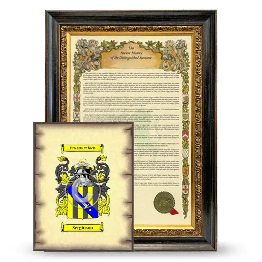 Serginson Framed History and Coat of Arms Print - Heirloom