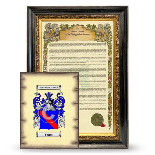Serres Framed History and Coat of Arms Print - Heirloom