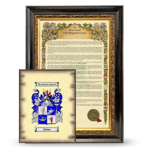 Setter Framed History and Coat of Arms Print - Heirloom