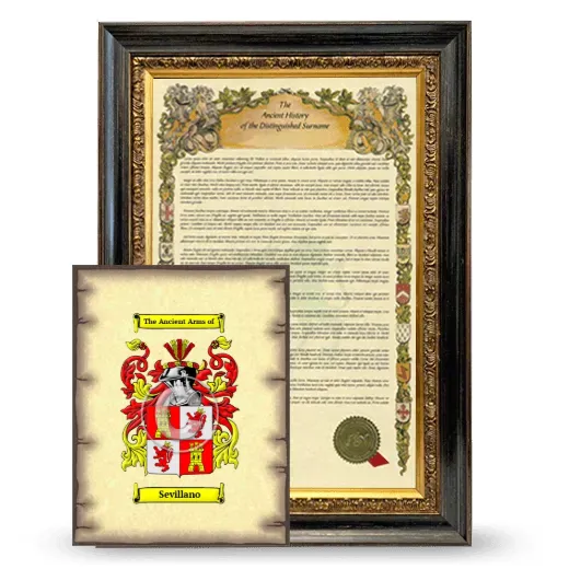 Sevillano Framed History and Coat of Arms Print - Heirloom