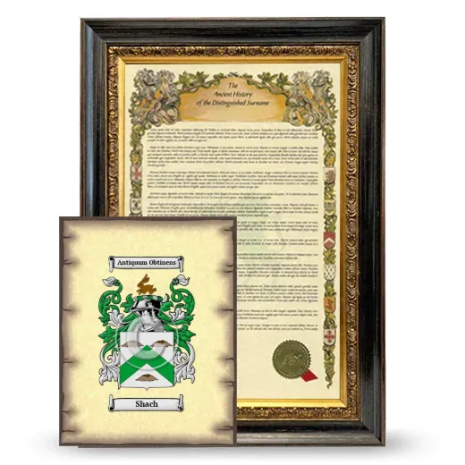 Shach Framed History and Coat of Arms Print - Heirloom