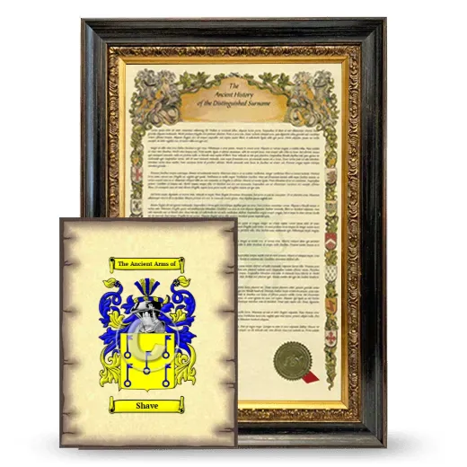 Shave Framed History and Coat of Arms Print - Heirloom
