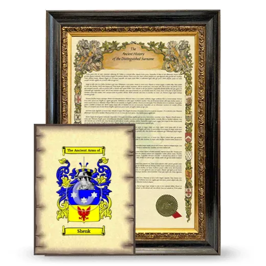 Shenk Framed History and Coat of Arms Print - Heirloom