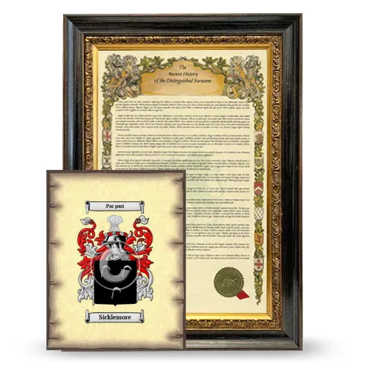 Sicklemore Framed History and Coat of Arms Print - Heirloom
