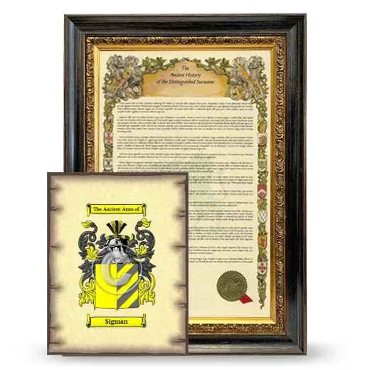 Sigman Framed History and Coat of Arms Print - Heirloom