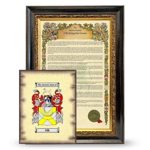 Silk Framed History and Coat of Arms Print - Heirloom