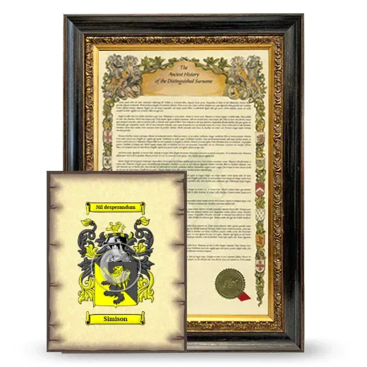 Simison Framed History and Coat of Arms Print - Heirloom