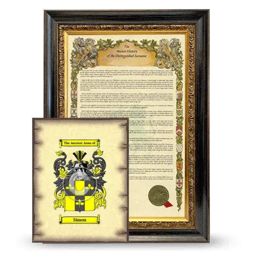 Simon Framed History and Coat of Arms Print - Heirloom