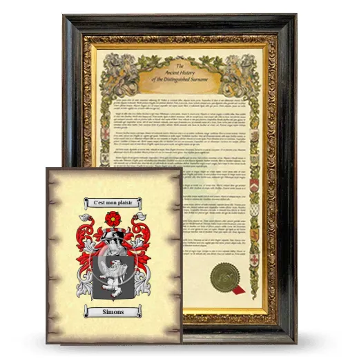 Simons Framed History and Coat of Arms Print - Heirloom