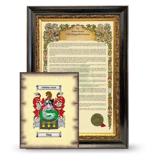 Sing Framed History and Coat of Arms Print - Heirloom