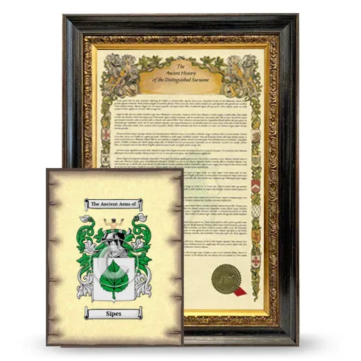 Sipes Framed History and Coat of Arms Print - Heirloom