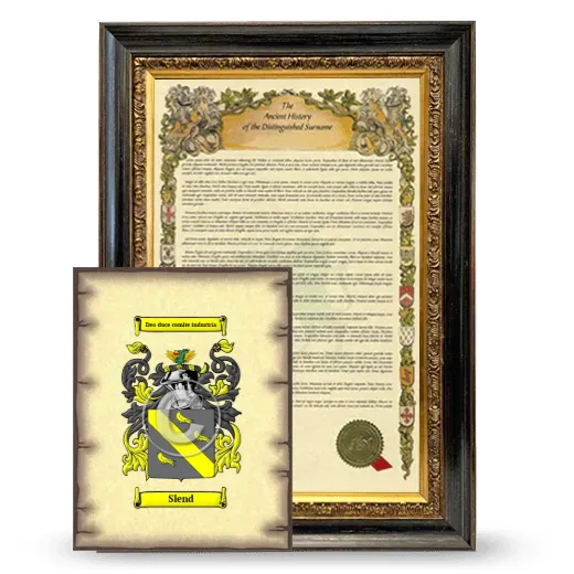 Slend Framed History and Coat of Arms Print - Heirloom