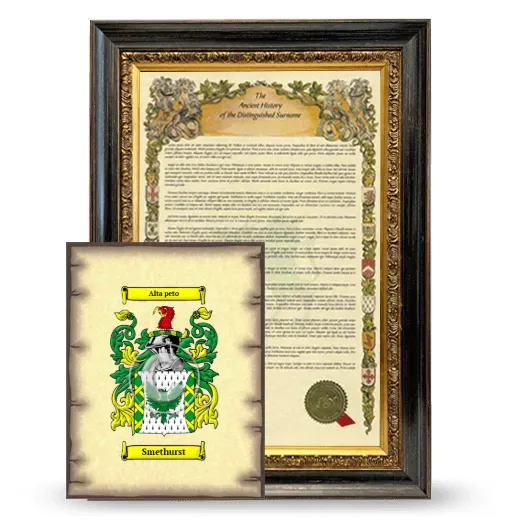 Smethurst Framed History and Coat of Arms Print - Heirloom