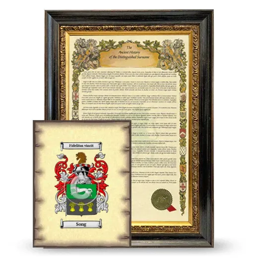 Song Framed History and Coat of Arms Print - Heirloom