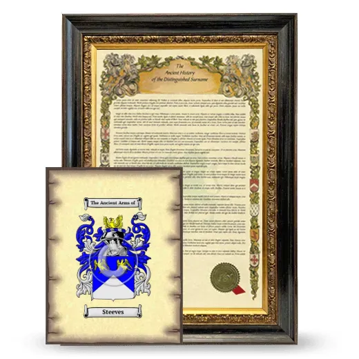 Steeves Framed History and Coat of Arms Print - Heirloom