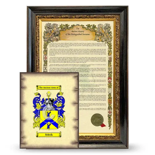 Stitch Framed History and Coat of Arms Print - Heirloom