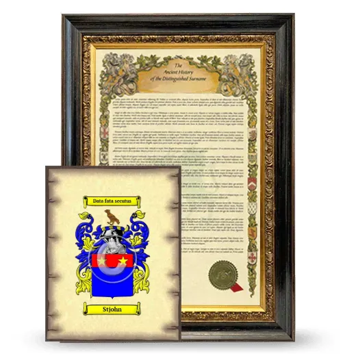 Stjohn Framed History and Coat of Arms Print - Heirloom