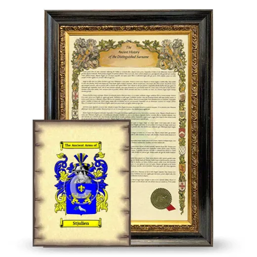Stjulien Framed History and Coat of Arms Print - Heirloom