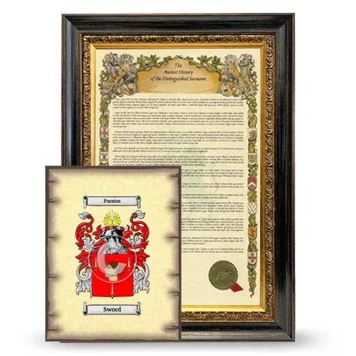 Sword Framed History and Coat of Arms Print - Heirloom
