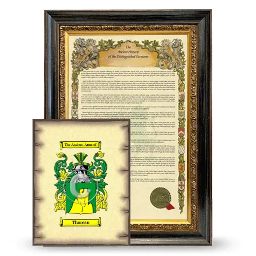 Thoreau Framed History and Coat of Arms Print - Heirloom