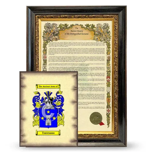 Torresano Framed History and Coat of Arms Print - Heirloom