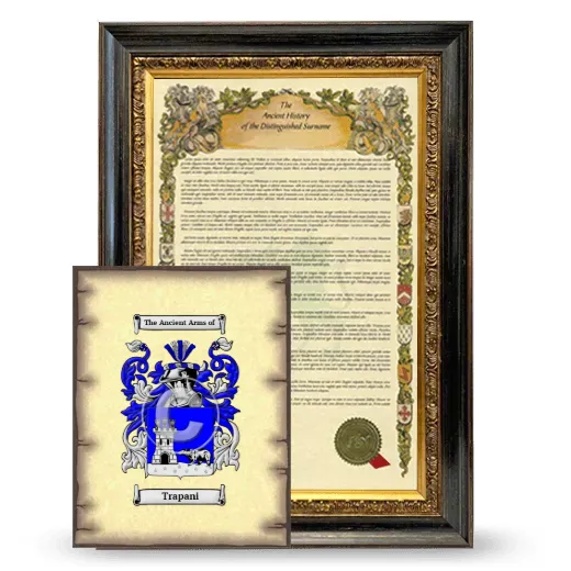 Trapani Framed History and Coat of Arms Print - Heirloom