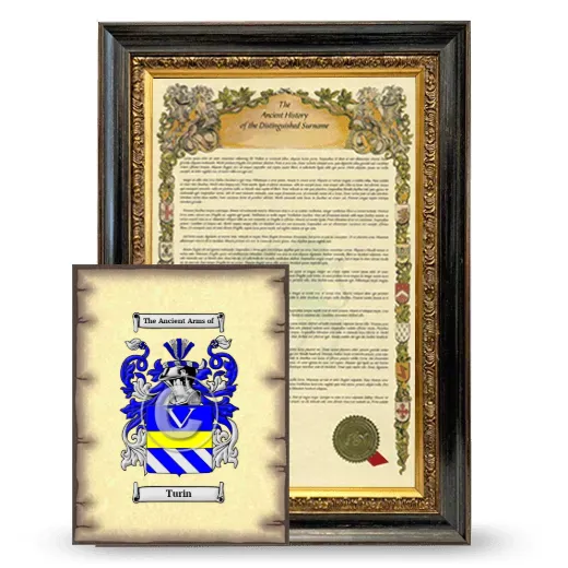 Turin Framed History and Coat of Arms Print - Heirloom