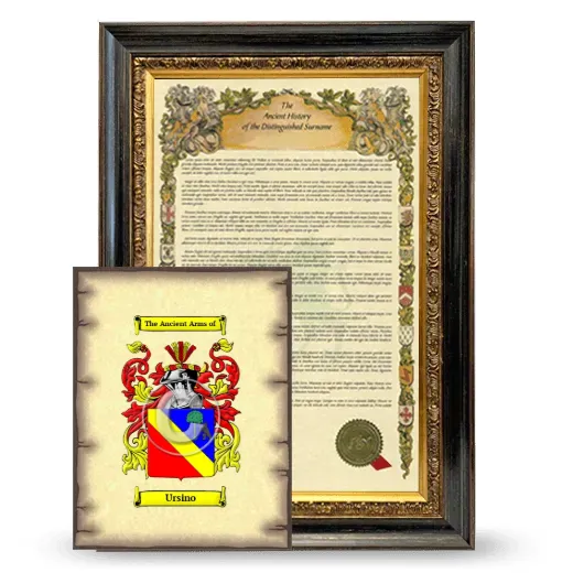 Ursino Framed History and Coat of Arms Print - Heirloom