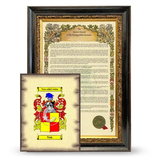 Vair Framed History and Coat of Arms Print - Heirloom