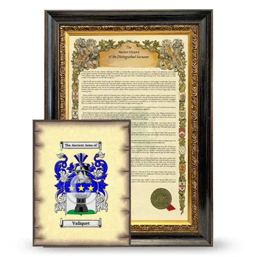 Valiquet Framed History and Coat of Arms Print - Heirloom