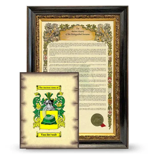 Van'der'walt Framed History and Coat of Arms Print - Heirloom