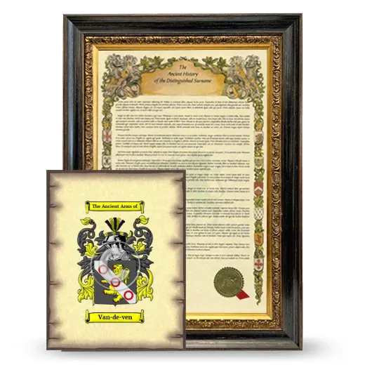 Van-de-ven Framed History and Coat of Arms Print - Heirloom