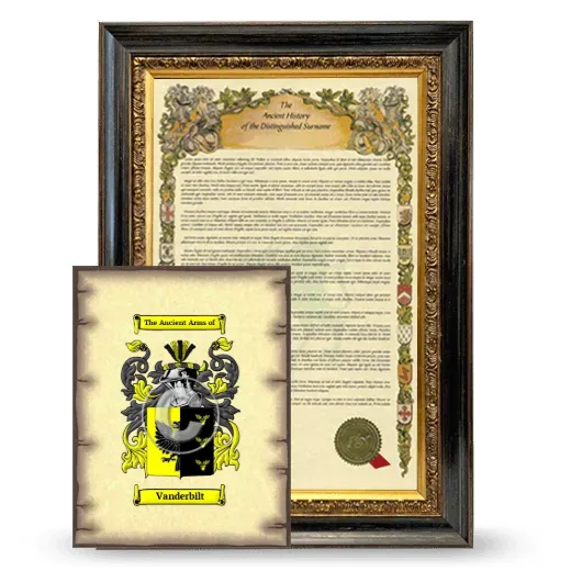 Vanderbilt Framed History and Coat of Arms Print - Heirloom