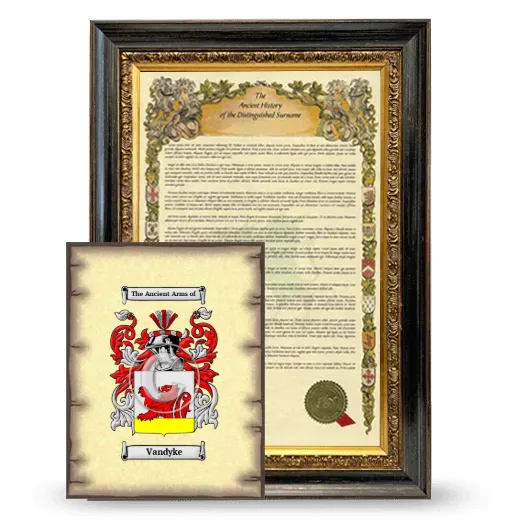Vandyke Framed History and Coat of Arms Print - Heirloom