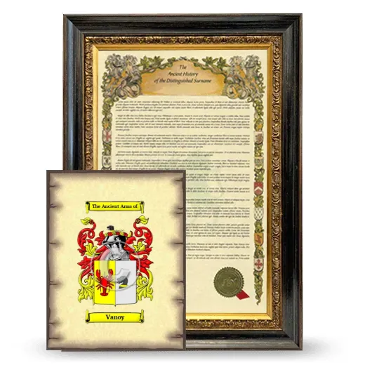 Vanoy Framed History and Coat of Arms Print - Heirloom