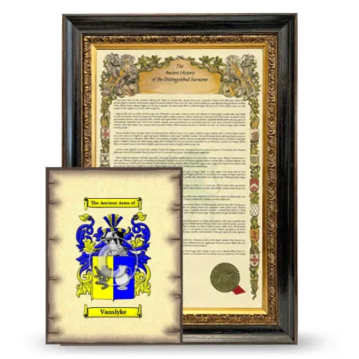 Vanslyke Framed History and Coat of Arms Print - Heirloom