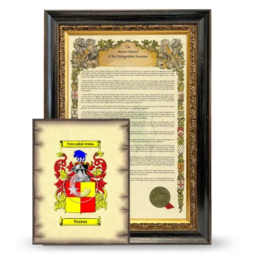 Veress Framed History and Coat of Arms Print - Heirloom