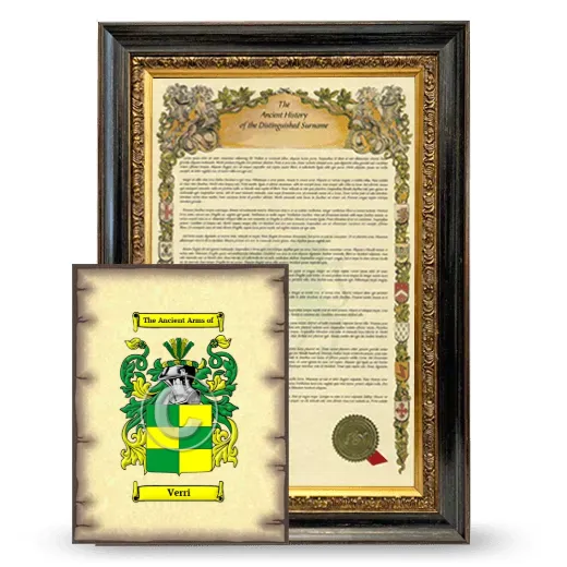 Verri Framed History and Coat of Arms Print - Heirloom