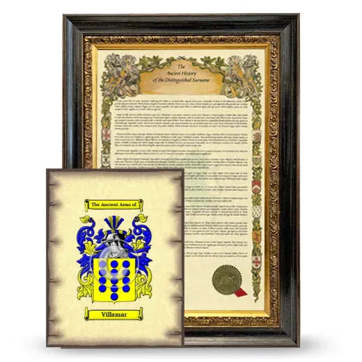 Villamar Framed History and Coat of Arms Print - Heirloom