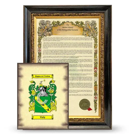 Virly Framed History and Coat of Arms Print - Heirloom