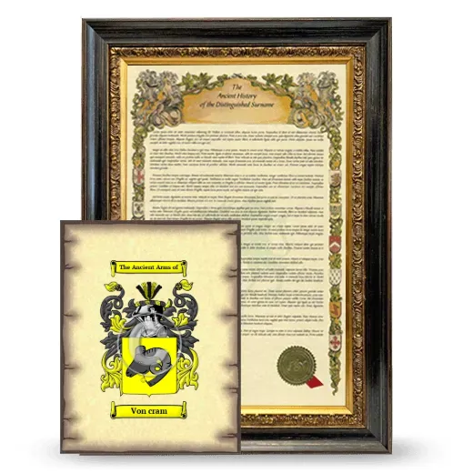 Von cram Framed History and Coat of Arms Print - Heirloom