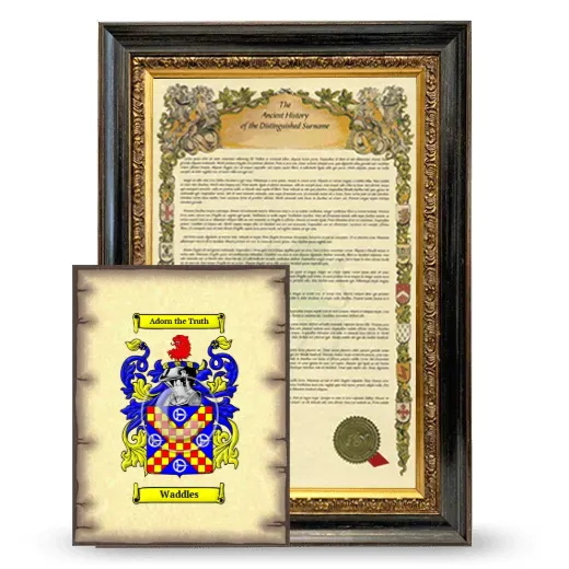 Waddles Framed History and Coat of Arms Print - Heirloom